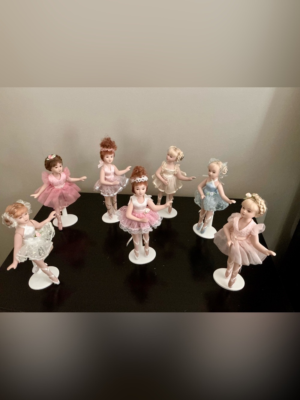 7 Collectable Bisque Porcelain Ballerina Dolls